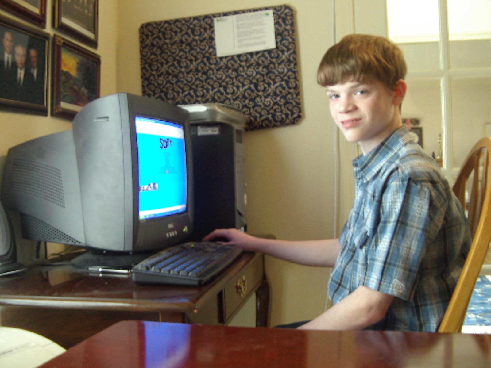 Scott on the computer working on...this page!